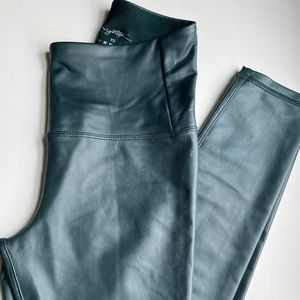 Dark green leather legging
